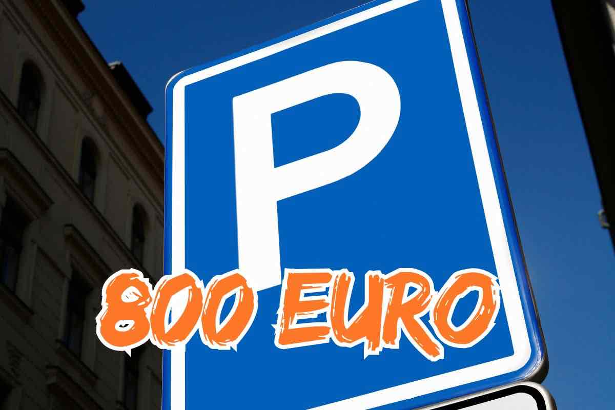 Parcheggio bici moto multa 800 euro